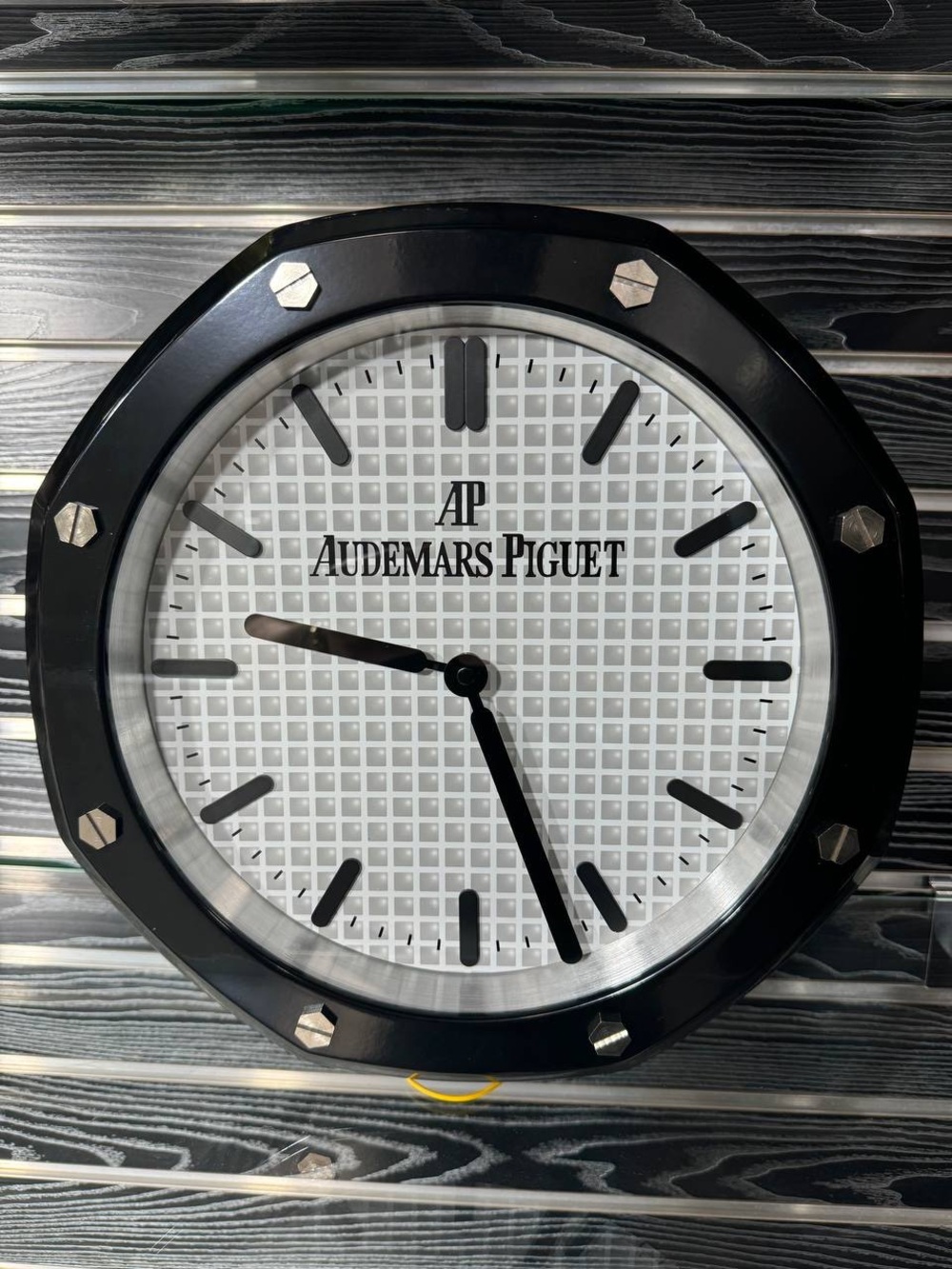 AP Royal Oak Wall Clock | Black Bezel Insert | White Dial Face